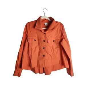 Cabi sz M orange full button front cropped Pockets jacket blazer Careerwear work